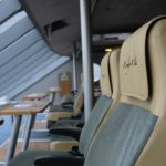 Cozy up in leather seats in Clipper's comfort class.